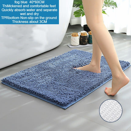 Plüsch-Mikrofaser-Badematte, rutschfester, weicher Badezimmerteppich, saugfähige Chenille-Badematten, schnell trocknender Badteppich, ideal für Badezimmer-Dusche
