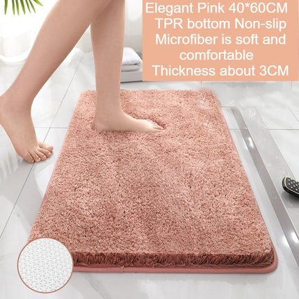 Non-Slip Bathroom Rug Soft Bathroom Mat Machine Washable Bath Mats Rugs Fluffy Microfiber Absorbent Bathroom Mat