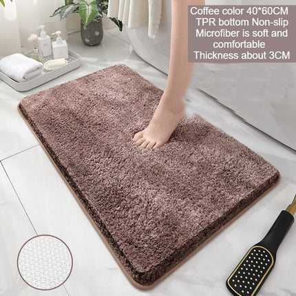 Non-Slip Bathroom Rug Soft Bathroom Mat Machine Washable Bath Mats Rugs Fluffy Microfiber Absorbent Bathroom Mat