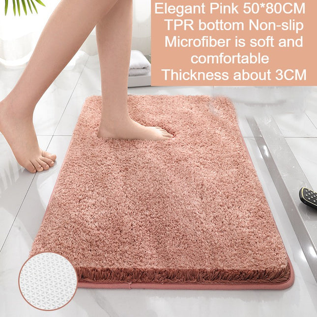 Non-Slip Bathroom Rug Soft Bathroom Mat Machine Washable Bath Mats Rugs Fluffy Microfiber Absorbent Bathroom Mat