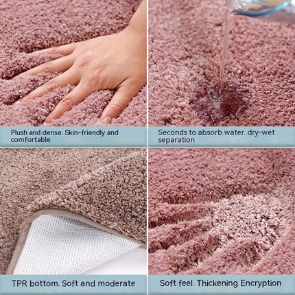 Non-Slip Bathroom Rug Soft Bathroom Mat Machine Washable Bath Mats Rugs Fluffy Microfiber Absorbent Bathroom Mat