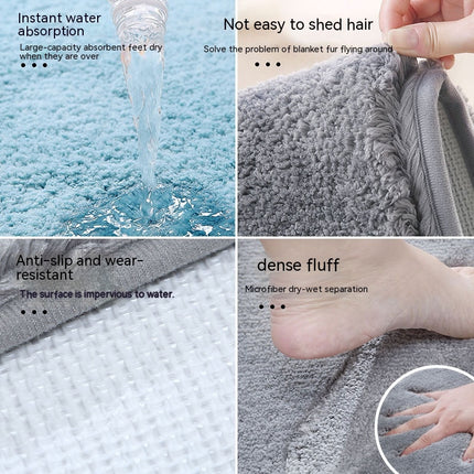 Badezimmerteppich, rutschfeste Badematten, weiche, saugfähige Badematte, maschinenwaschbare, flauschige Mikrofaser-Bodenmatte