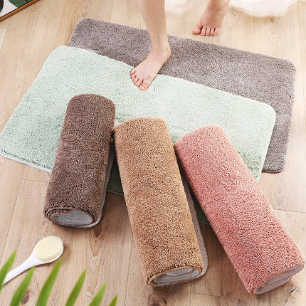Bathroom rug bath mat plush microfiber non-slip soft shower mat absorbent thickened plush floor mat machine washable