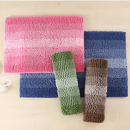 Grand tapis de salle de bain, tapis de bain antidérapant, tapis de sol absorbant en Chenille dégradé de couleur, lavable en Machine