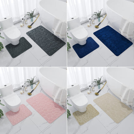 Tapis de sol en galets, antidérapant, Super absorbant, lavable en Machine, en peluche, pour salle de bain