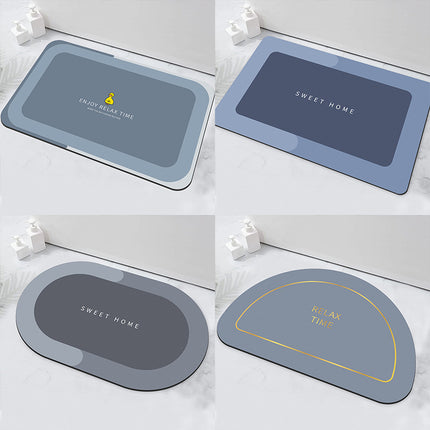 Tapis de bain en terre de diatomées, tapis de salle de bain à séchage rapide, antidérapant, super absorbant, de forme fine