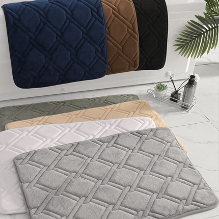Thickened soft microfiber memory foam bath mat, toilet bath rug, non-slip bottom washable quick dry bathroom mats rugs