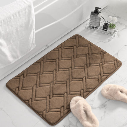 Thickened soft microfiber memory foam bath mat, toilet bath rug, non-slip bottom washable quick dry bathroom mats rugs