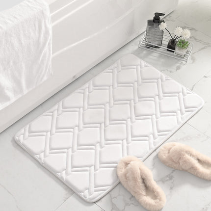 Thickened soft microfiber memory foam bath mat, toilet bath rug, non-slip bottom washable quick dry bathroom mats rugs