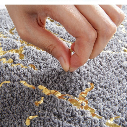 Tapis de bain absorbant en velours fin, tapis de salle de bain à motif de flux d'estampage en marbre, tapis de bain doux et antidérapant