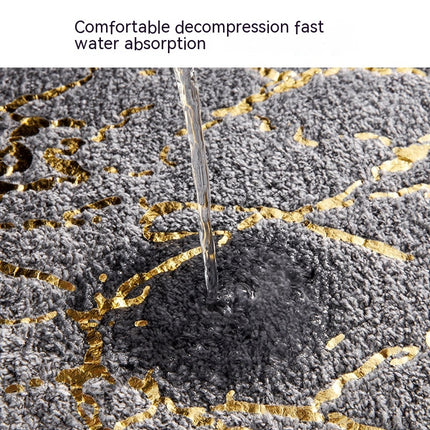Tapis de bain absorbant en velours fin, tapis de salle de bain à motif de flux d'estampage en marbre, tapis de bain doux et antidérapant