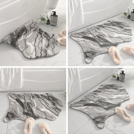 Faux Rabbit Fur Irregular Bath Mat Coffee Table Rug, Super Soft Bathroom Mats and Comfortable Non-Slip Floor Mat Rugs