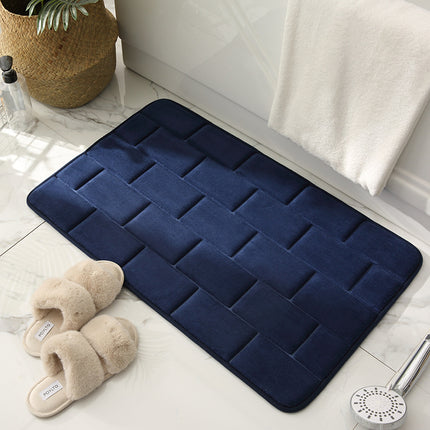 Memory Foam Bath Rug, Square Ultra Soft Absorbent Bathroom Mats, Non-Slip Bathroom Floor Mat, Machine Washable Bathroom Floor Mat