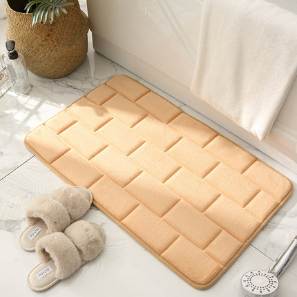 Memory Foam Bath Rug, Square Ultra Soft Absorbent Bathroom Mats, Non-Slip Bathroom Floor Mat, Machine Washable Bathroom Floor Mat