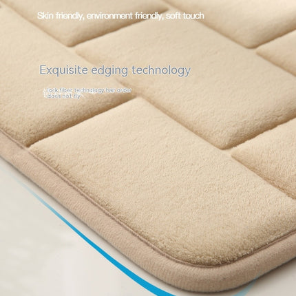 Memory Foam Bath Rug, Square Ultra Soft Absorbent Bathroom Mats, Non-Slip Bathroom Floor Mat, Machine Washable Bathroom Floor Mat