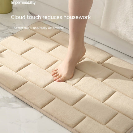Memory Foam Bath Rug, Square Ultra Soft Absorbent Bathroom Mats, Non-Slip Bathroom Floor Mat, Machine Washable Bathroom Floor Mat