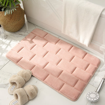 Memory Foam Bath Rug, Square Ultra Soft Absorbent Bathroom Mats, Non-Slip Bathroom Floor Mat, Machine Washable Bathroom Floor Mat