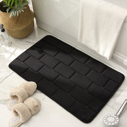 Memory Foam Bath Rug, Square Ultra Soft Absorbent Bathroom Mats, Non-Slip Bathroom Floor Mat, Machine Washable Bathroom Floor Mat