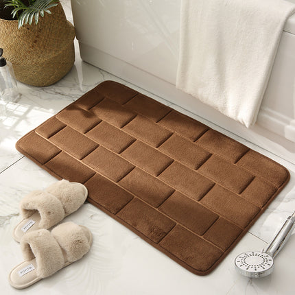 Memory Foam Bath Rug, Square Ultra Soft Absorbent Bathroom Mats, Non-Slip Bathroom Floor Mat, Machine Washable Bathroom Floor Mat