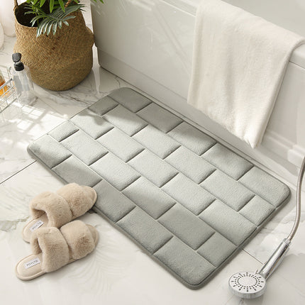 Memory Foam Bath Rug, Square Ultra Soft Absorbent Bathroom Mats, Non-Slip Bathroom Floor Mat, Machine Washable Bathroom Floor Mat
