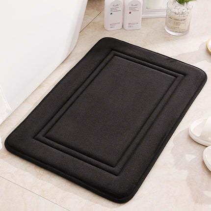 Memory Foam Framed Bath Mat Non-Slip Absorbent Bathroom Rugs Super Comfortable Coral Velvet Bathroom Rug, Machine Washable