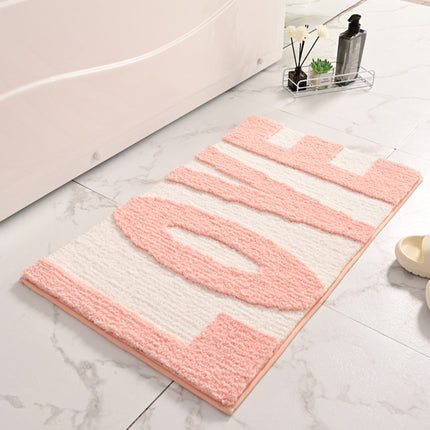 Tapis de salle de bain antidérapant – Tapis de salle de bain super absorbants – Tapis de sol en microfibre avec alphabet 3D en peluche douce, lavable en machine