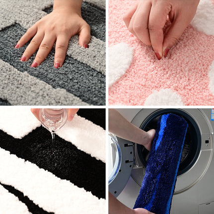 Tapis de salle de bain antidérapant – Tapis de salle de bain super absorbants – Tapis de sol en microfibre avec alphabet 3D en peluche douce, lavable en machine