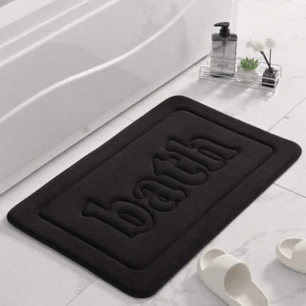 Tapis de bain épais en coton à mémoire de forme avec alphabet en relief, tapis de salle de bain super doux et antidérapant, tapis de bain super absorbant, tapis de pied
