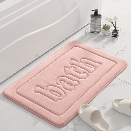Tapis de bain épais en coton à mémoire de forme avec alphabet en relief, tapis de salle de bain super doux et antidérapant, tapis de bain super absorbant, tapis de pied