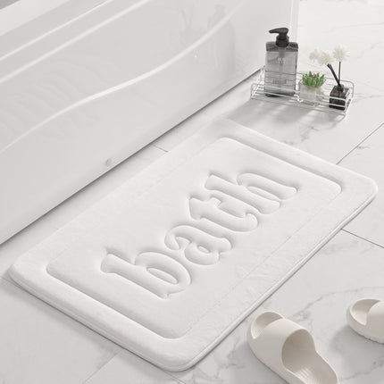 Tapis de bain épais en coton à mémoire de forme avec alphabet en relief, tapis de salle de bain super doux et antidérapant, tapis de bain super absorbant, tapis de pied