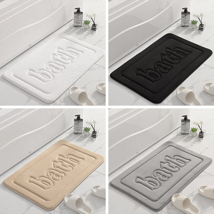 Tapis de bain épais en coton à mémoire de forme avec alphabet en relief, tapis de salle de bain super doux et antidérapant, tapis de bain super absorbant, tapis de pied