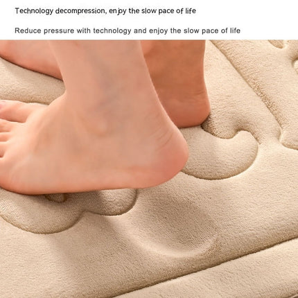 Tapis de bain épais en coton à mémoire de forme avec alphabet en relief, tapis de salle de bain super doux et antidérapant, tapis de bain super absorbant, tapis de pied