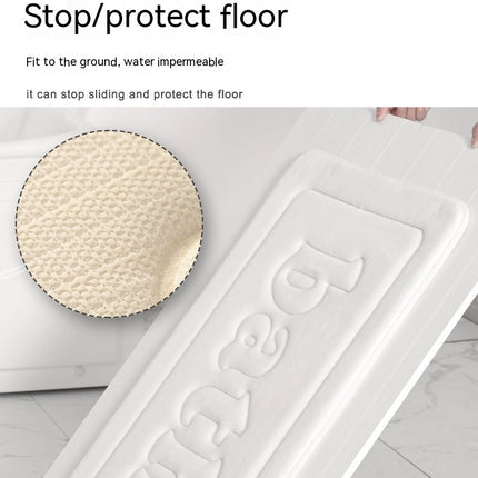 Tapis de bain épais en coton à mémoire de forme avec alphabet en relief, tapis de salle de bain super doux et antidérapant, tapis de bain super absorbant, tapis de pied