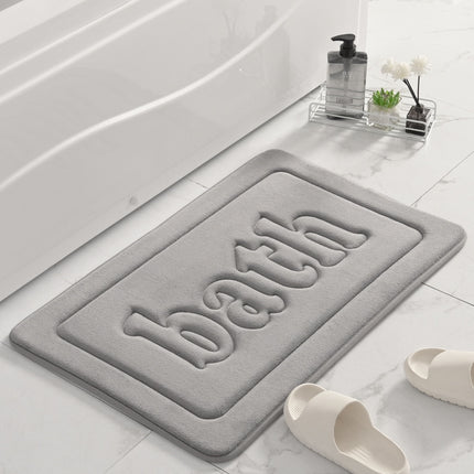 Tapis de bain épais en coton à mémoire de forme avec alphabet en relief, tapis de salle de bain super doux et antidérapant, tapis de bain super absorbant, tapis de pied