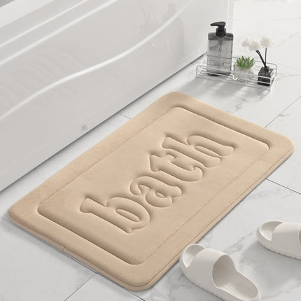 Tapis de bain épais en coton à mémoire de forme avec alphabet en relief, tapis de salle de bain super doux et antidérapant, tapis de bain super absorbant, tapis de pied