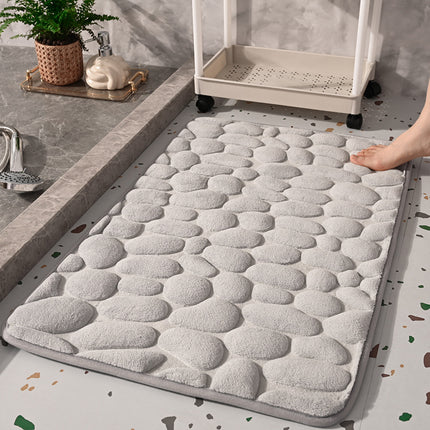 Thickened Memory Cotton Bath Mats Pebble Bathroom Rug Mat Super Absorbent Bath Rugs Machine Washable Bathroom Rugs
