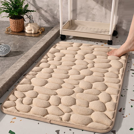 Thickened Memory Cotton Bath Mats Pebble Bathroom Rug Mat Super Absorbent Bath Rugs Machine Washable Bathroom Rugs