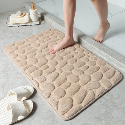 Pebble Bathroom Mat Memory Foam Bath Mats Bathroom Rugs Soft Water Absorbent Non-Slip Door Mat Floor Mat