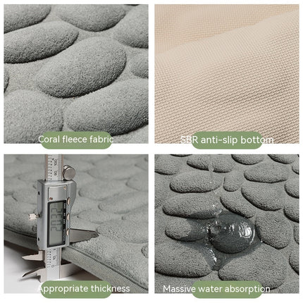 Pebble Bathroom Mat Memory Foam Bath Mats Bathroom Rugs Soft Water Absorbent Non-Slip Door Mat Floor Mat