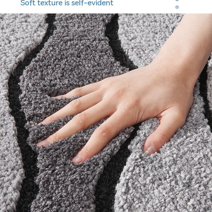 Tapis de salle de bain en microfibre Extra doux, antidérapant, lavable, gris foncé, moelleux, absorbant l'eau, tapis de sol de salle de bain
