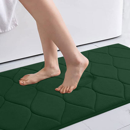 Memory Foam Bath Mat - Non-Slip Bathroom Rug Backed Absorbent Mat for Tub and Shower - Machine Washable Bath Rugs - Soft Luxury Floor Mats