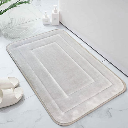 Memory Foam Bath Mat - Non-Slip Bathroom Rug Backed Absorbent Mat for Tub and Shower - Machine Washable Bath Rugs - Soft Luxury Floor Mats