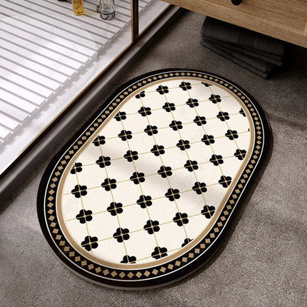 Super Absorbent Bathroom Rug Bath Mat Quick Dry Floor Mats Plum Petal Diatomaceous Earth Mat, Non-Slip Thin Bathroom Mats