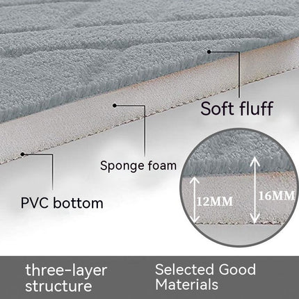 Memory Foam Bath Mat - Non-Slip Bathroom Rug Backed Absorbent Mat for Tub and Shower - Machine Washable Bath Rugs - Soft Luxury Floor Mats