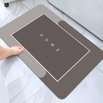 Anti-slip and anti-mold shower mat, super absorbent bathroom mats, diatomite bath rug mat for bathroom decor