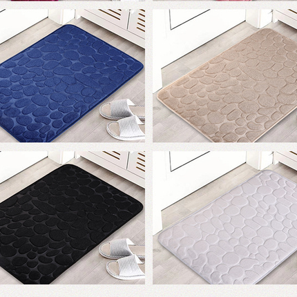 Badematte mit Kieselsteinprägung, Korallensamt, rutschfester Badezimmerteppich, saugfähige Bodenmatte, ideal für Badezimmer, Toiletten, Duschen