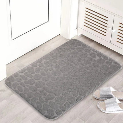 Badematte mit Kieselsteinprägung, Korallensamt, rutschfester Badezimmerteppich, saugfähige Bodenmatte, ideal für Badezimmer, Toiletten, Duschen