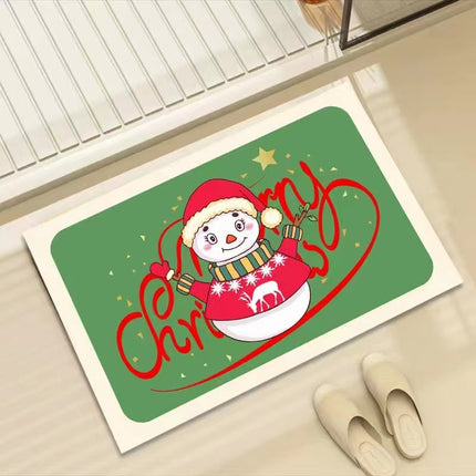 Kieselgur-Badematten-Teppich, Weihnachtsmann-Cartoon-Fußmatten, rutschfeste, saugfähige, schnell trocknende Badezimmerteppiche