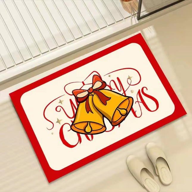 Diatomaceous earth bath mat rug Christmas man cartoon floor mats non-slip absorbent quick-drying bathroom rugs