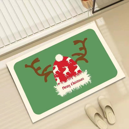 Kieselgur-Badematten-Teppich, Weihnachtsmann-Cartoon-Fußmatten, rutschfeste, saugfähige, schnell trocknende Badezimmerteppiche